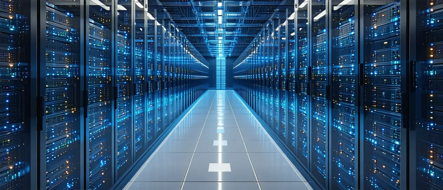 Financial institution trading floor data center with high-density server racks